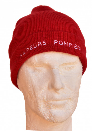 Bonnet tricoté brodé sapeurs pompiers