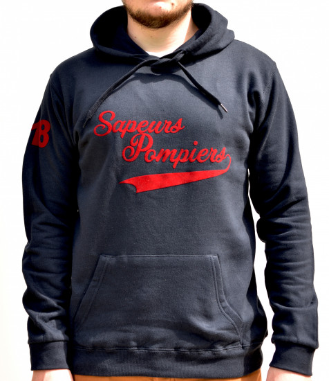 Sweat capuche flock rouge