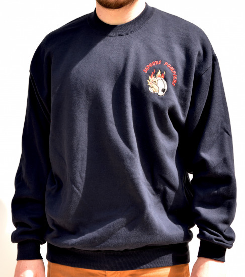 Sweat col rond broderie coeur