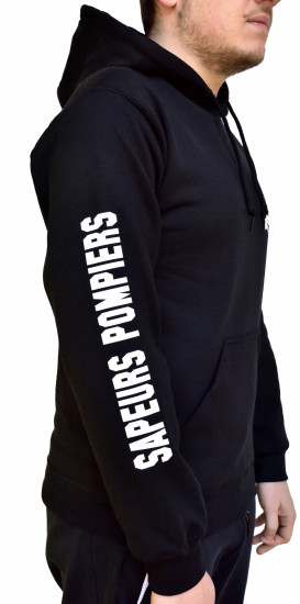 Sweat capuche manche sapeurs pompiers